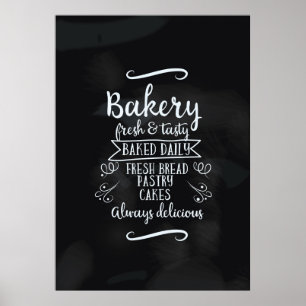 Vintage Bäckerei Brotkartentafel Poster