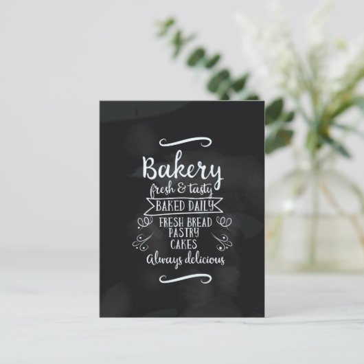 Vintage Bäckerei Brotkartentafel Postkarte (Stehend Vorderseite)