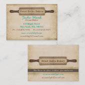 Vintage Bäckerei-Geschäfts-Karten-Schablone Visitenkarte (Vorne/Hinten)