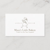 Vintage-Bäckerei-Mädchen-Logo-Treueprogramm Visitenkarte (Vorderseite)