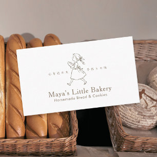 Vintage-Bäckerei-Mädchen-Logo Visitenkarte