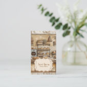 Vintage Bäckerei Visitenkarte (Stehend Vorderseite)