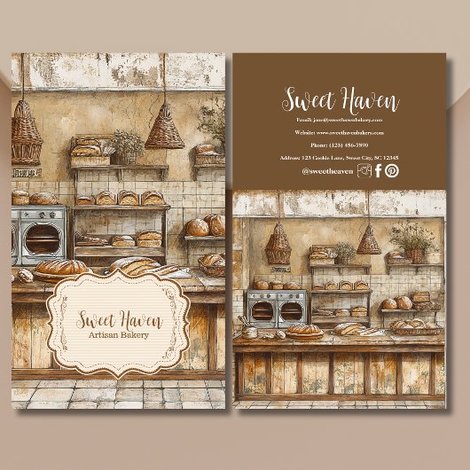 Vintage Bäckerei Visitenkarte