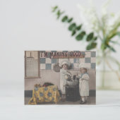 Vintage Backkinder Postkarte (Stehend Vorderseite)