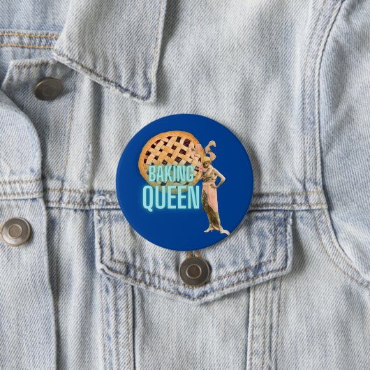 Vintage Backkönigin auf Blau Button (Beispiel)
