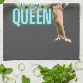 Vintage Backkönigin auf Grau Geschirrtuch (Gefaltet)