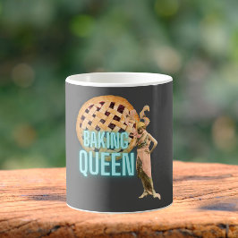 Vintage Backkönigin auf Grau Kaffeetasse