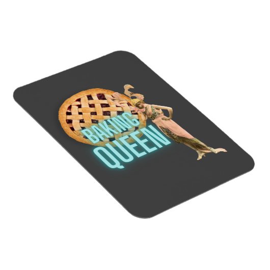 Vintage Backkönigin auf grauem Flex Magnet (Rechte Seite)