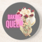 Vintage Backkönigin Getränkeuntersetzer (Vorne)