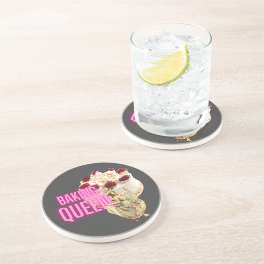Vintage Backkönigin Getränkeuntersetzer (Seite)