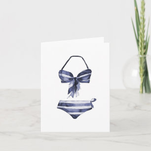 Vintage-Badeanzug-Bikini-Leere-Grußkarte Karte