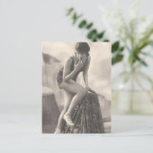 Vintage Badebeauty Flapper Girl Postkarte (Stehend Vorderseite)