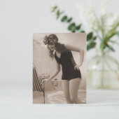 Vintage Badebeauty Flapper Girl Postkarte (Stehend Vorderseite)