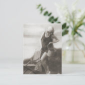 Vintage Badebeauty Flapper Girl Postkarte (Stehend Vorderseite)