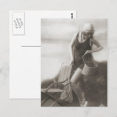 Vintage Badebeauty Flapper Girl Postkarte (Vorne/Hinten)