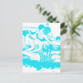 Vintage Badebekleidung Postkarte (Stehend Vorderseite)