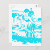 Vintage Badebekleidung Postkarte (Vorne/Hinten)