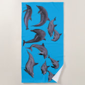 Vintage Baden-Delfine Strandtuch (Vorderseite)
