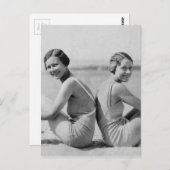 Vintage Badende Postkarte (Vorne/Hinten)