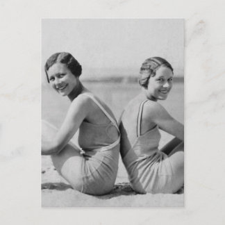 Vintage Badende Postkarte