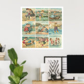 Vintage Badeschönheiten Poster (Heimbüro)