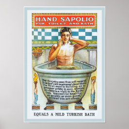 Vintage Badewanne Badewanne Ermutigung Sapolio Ad Poster