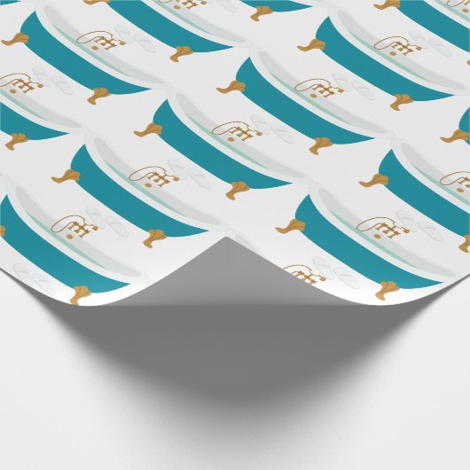Vintage Badewanne Geschenkpapier (Ecke)