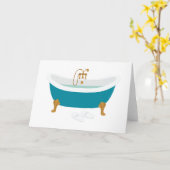 Vintage Badewanne Karte (Gelbe Blume)