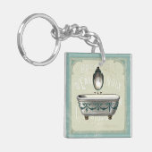 Vintage Badewanne mit Spiegel Schlüsselanhänger (Vorderseite links)