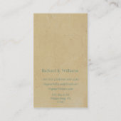 Vintage Badewanne Visitenkarte (Rückseite)