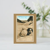 Vintage Badewannen, Dünen Postkarte (Stehend Vorderseite)