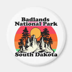 Vintage Badlands-Nationalpark Magnet