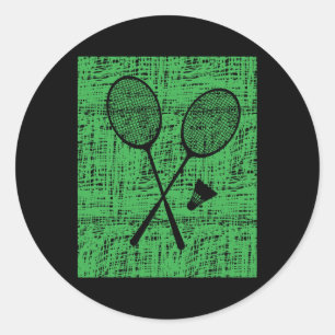 Vintage Badminton-Pakete und Shuttle Runder Aufkleber