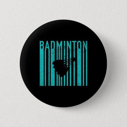 Vintage Badminton - Retro Badminton Spieler - Badm Button (Vorderseite)