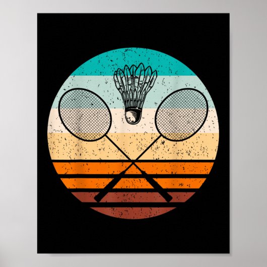 Vintage-Badmintonspieler Badminton  Poster (Vorne)