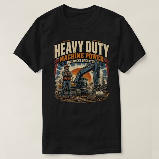 Vintage Baggerfahrer Bagger T-Shirt (Design vorne)