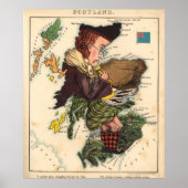 Vintage Bagpiper Map (1868) Poster (Vorne)