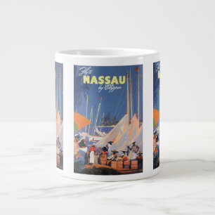 Vintage-Bahamas-Reise-Kunst, Fliege nach Nassau mi Jumbo-Tasse