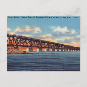 Vintage Bahia Honda Brücke, Key West, Florida Postkarte