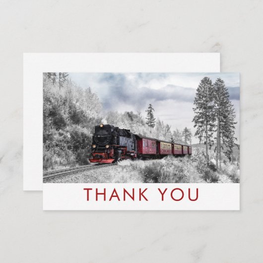 Vintage Bahn Winter Weihnachtslandschaft Danke (Vorne/Hinten)
