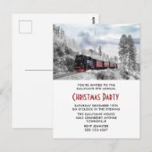 Vintage Bahn Winter Weihnachtslandschaft Party lad Postkarte (Vorne/Hinten)