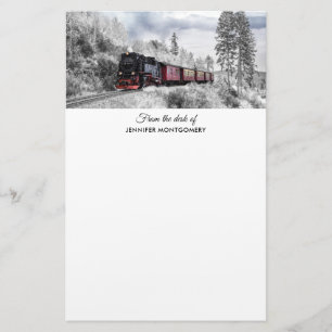 Vintage Bahn Winterweihnachtszene Briefpapier
