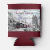 Vintage Bahn Winterweihnachtszene Dosenkühler (Vorderseite)