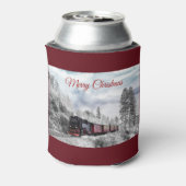 Vintage Bahn Winterweihnachtszene Dosenkühler (Kanne Rückseite)