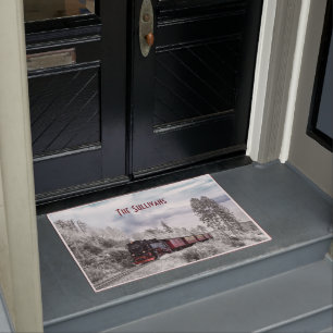 Vintage Bahn Winterweihnachtszene Fußmatte