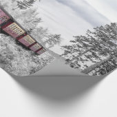Vintage Bahn Winterweihnachtszene Geschenkpapier (Ecke)