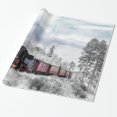 Vintage Bahn Winterweihnachtszene Geschenkpapier (Ungerollt)