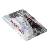 Vintage Bahn Winterweihnachtszene Magnet (Rechte Seite)
