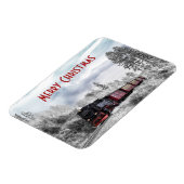 Vintage Bahn Winterweihnachtszene Magnet (Linke Seite)
