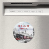 Vintage Bahn Winterweihnachtszene Magnet (In Situ (Geschirrspüler))